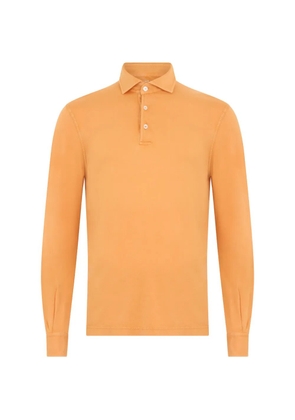 Fedeli long-sleeve button-fastening polo shirt - Orange