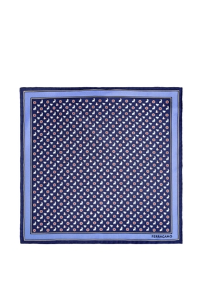 Ferragamo animal-print silk pocket square - Blue