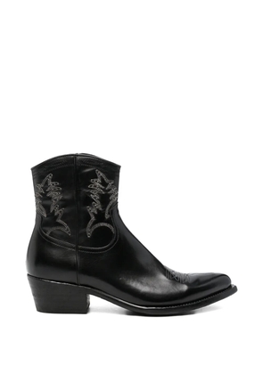 ERALDO Western-style embroidered boots - Black