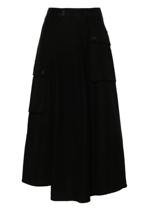 Yohji Yamamoto pleated midi skirt - Black