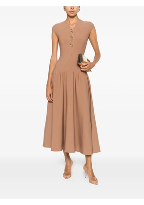 Roland Mouret embellished flared midi dress - Brown