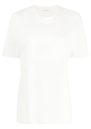 Saint Laurent logo-embroidered cotton T-shirt - White