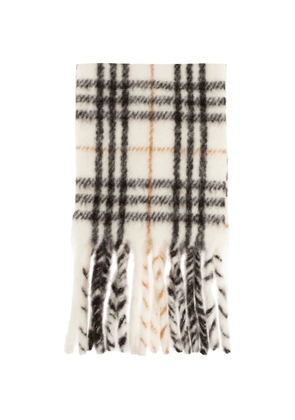 Burberry check-pattern fringed scarf - Neutrals