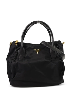 Prada Pre-Owned logo-plaque tote bag - Black