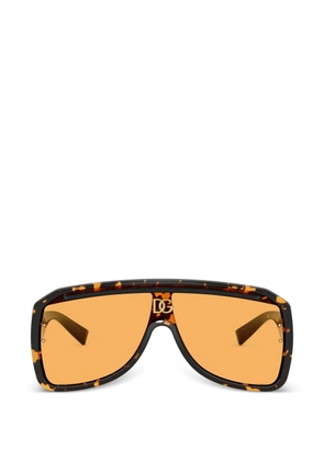 Dolce & Gabbana Eyewear DG logo tortoiseshell-effect sunglasses - Brown