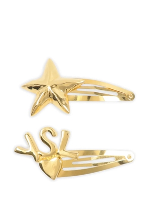 Saint Laurent Pre-Owned YSL and star hair clips - Gold