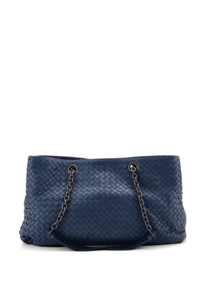 Bottega Veneta Pre-Owned Double Chain Tote Intrecciato Nappa Large shoulder bag - Blue