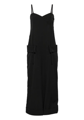 Yohji Yamamoto sleeveless wool dungarees - Black