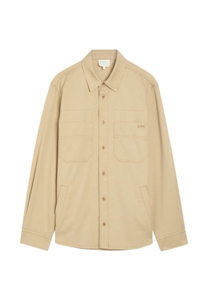 A.P.C. logo-embroidered chest-pocket jacket - Neutrals