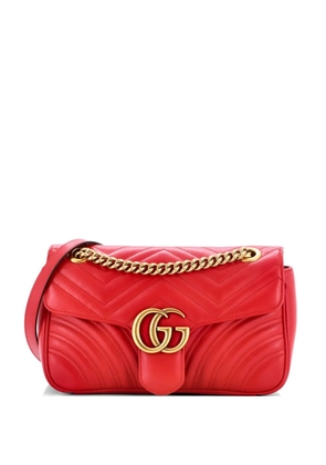 Gucci Pre-Owned GG Marmont Flap Bag Matelasse Leather Small crossbody bag - Red