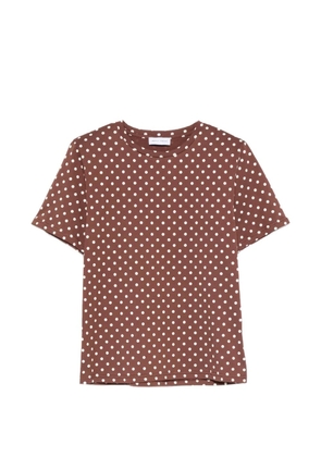 Weili Zheng polka-dot T-shirt - Brown