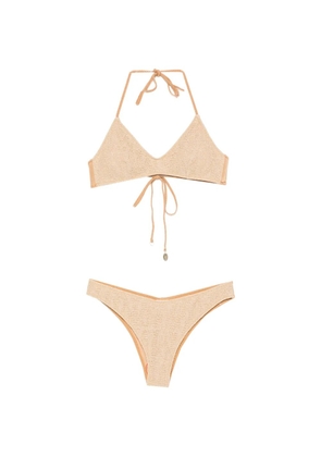 COTAZUR crochet-knit halterneck bikini - Gold
