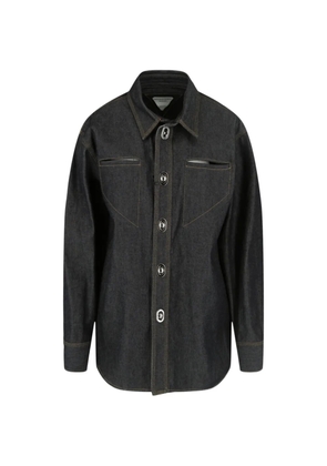 Bottega Veneta Pre-Owned 2020s twist-lock denim shirt - Black