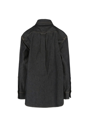 Bottega Veneta Pre-Owned 2020s twist-lock denim shirt - Black