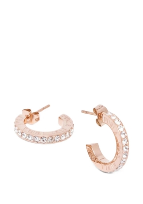 Furla crystal-embellished logo-engraved earrings - Pink