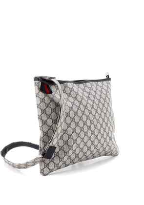 Gucci Pre-Owned Web Loop Flat Messenger GG Coated Canvas Large crossbody bag - Blue