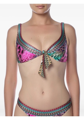 Camilla tie-front reversible bikini top - Pink