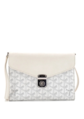Goyard Pre-Owned Chypre Wallet on Strap Coated Canvas with Leather crossbody bag - White