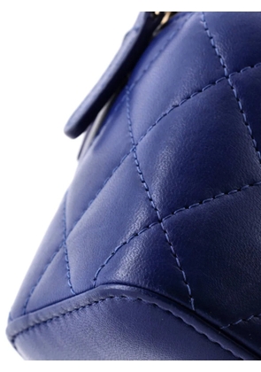 CHANEL Pre-Owned Classic Top Handle Vanity Case with Chain Quilted Lambskin Mini crossbody bag - Blue