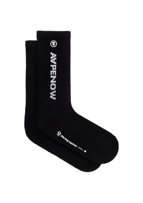 AAPE BY *A BATHING APE® logo-lettering ribbed-knit socks - Black