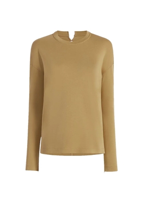 Another Tomorrow Luxe seamed long-sleeve top - Brown