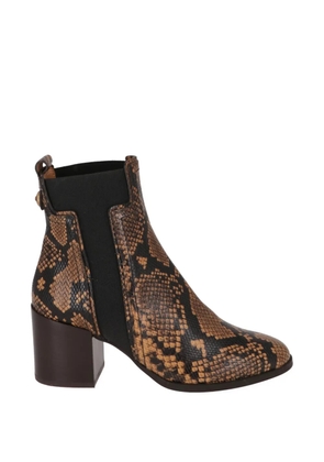 Tod's snake-effect leather ankle boots - Black