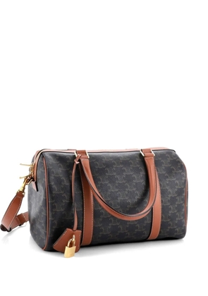 Celine Pre-Owned Boston Bag Triomphe Coated Canvas Large handbag - Brown