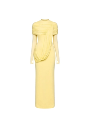 CHATS BY C.DAM Meydan draped long-sleeve dress - Yellow