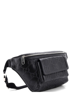 Gucci Pre-Owned Front Pocket GG Embossed Perforated Leather belt bag - Black