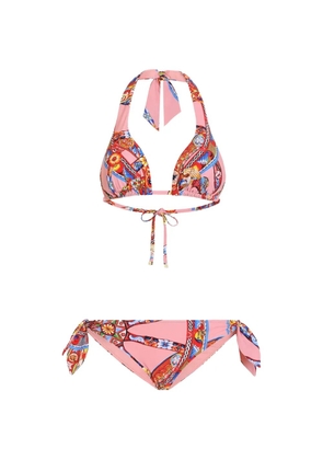 Dolce & Gabbana Carreto-print triangle bikini - Pink