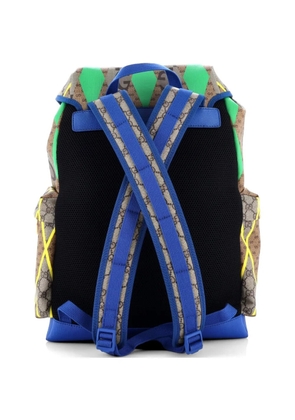 Gucci Pre-Owned Double Pocket Buckle Rhombus GG Coated Canvas with Leather backpack - Brown