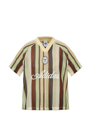 adidas striped logo-embroidered T-shirt - Yellow