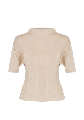 Pleats Please Issey Miyake May pleated short-sleeve blouse - Neutrals