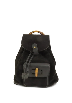 Gucci Pre-Owned Bamboo turn-lock backpack - Black