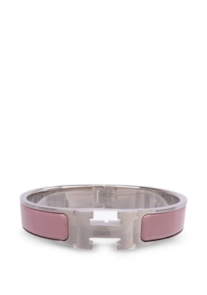 Hermès Pre-Owned Clic H engraved-logo bracelet - Silver