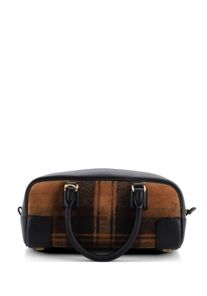 Loewe Pre-Owned Amazona Cropped Bag Tartan Suede and Leather 23 shoulder bag - Brown