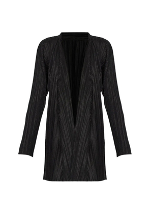 Pleats Please Issey Miyake pleated cardi-coat - Black