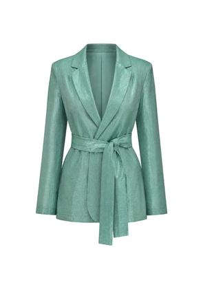 OTRO AMOR belted metallic blazer - Green
