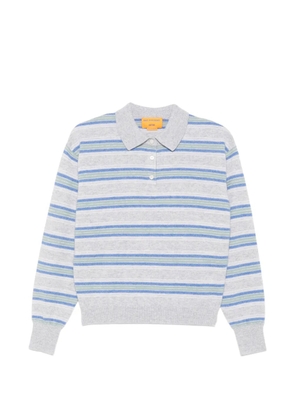 Guest In Residence striped long-sleeve polo shirt - Grey