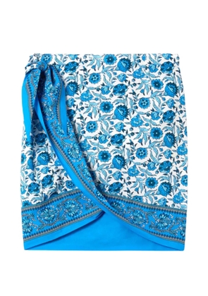 MC2 Saint Barth Angie pareo floral batik print wrap skirt - Blue