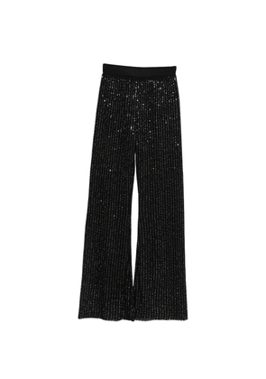 Missoni glitter-effect ribbed-knit palazzo trousers - Black