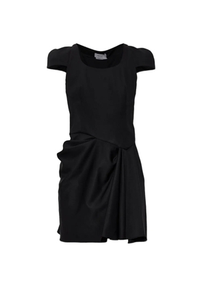 Alexander McQueen draped wool mini dress - Black