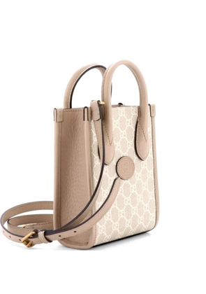 Gucci Pre-Owned Interlocking G Patch Tote GG Coated Canvas Mini satchel - Neutrals