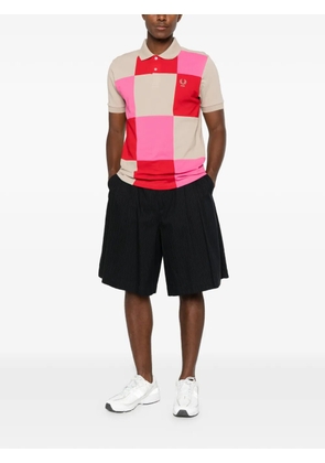 Comme Des Garçons Shirt patchwork-effect logo-embroidered polo shirt - Neutrals