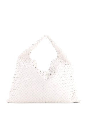 Bottega Veneta Pre-Owned Hop Intrecciato Leather Large hobo bag - White