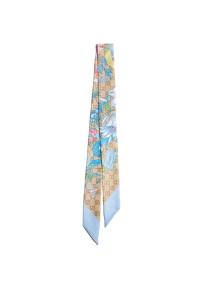Gucci GG Flora print scarf - Neutrals