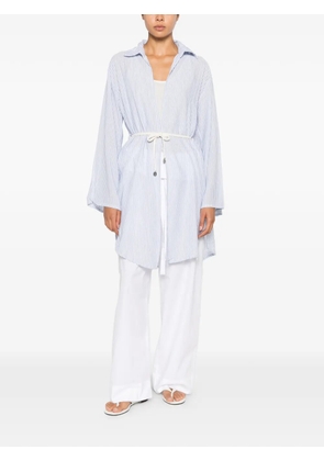COTAZUR vertical-stripe belted shirt - White