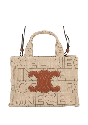 Celine Pre-Owned 2022 Small Printed Canvas Triomphe Cabas Thais Tote satchel - Brown