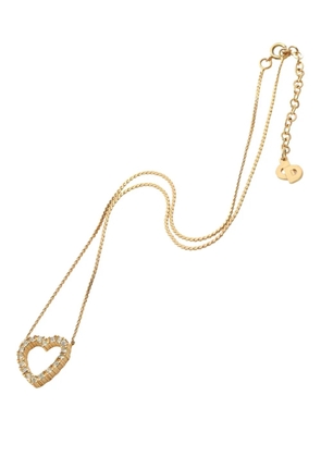 Christian Dior Pre-Owned 1990-2010 Gold Plated Strass Open Heart Pendant Necklace costume necklace