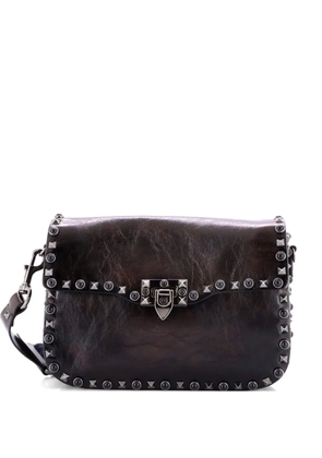 Valentino Garavani Pre-Owned Rolling Rockstud Leather with Cabochons Medium crossbody bag - Black